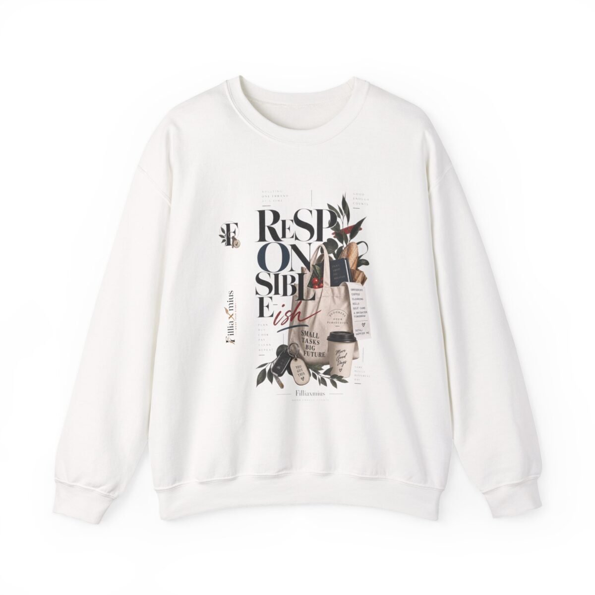 Responsible Living Small Tasks Big Future D | Men Sweatshirt | Front Main + Emblem