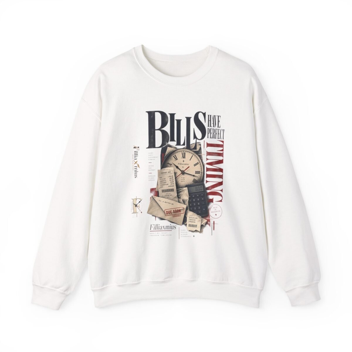 Busy Deadline Vintage Office Collage Artwor | Men Sweatshirt | Front Main + Emblem