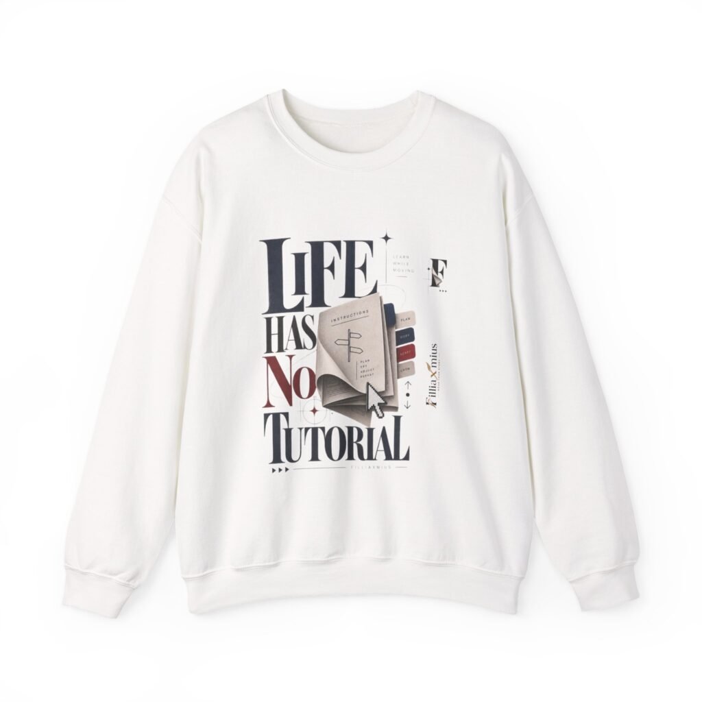 Life Has No Tutorial Editorial Collage | Men Sweatshirt | Front Main + Emblem