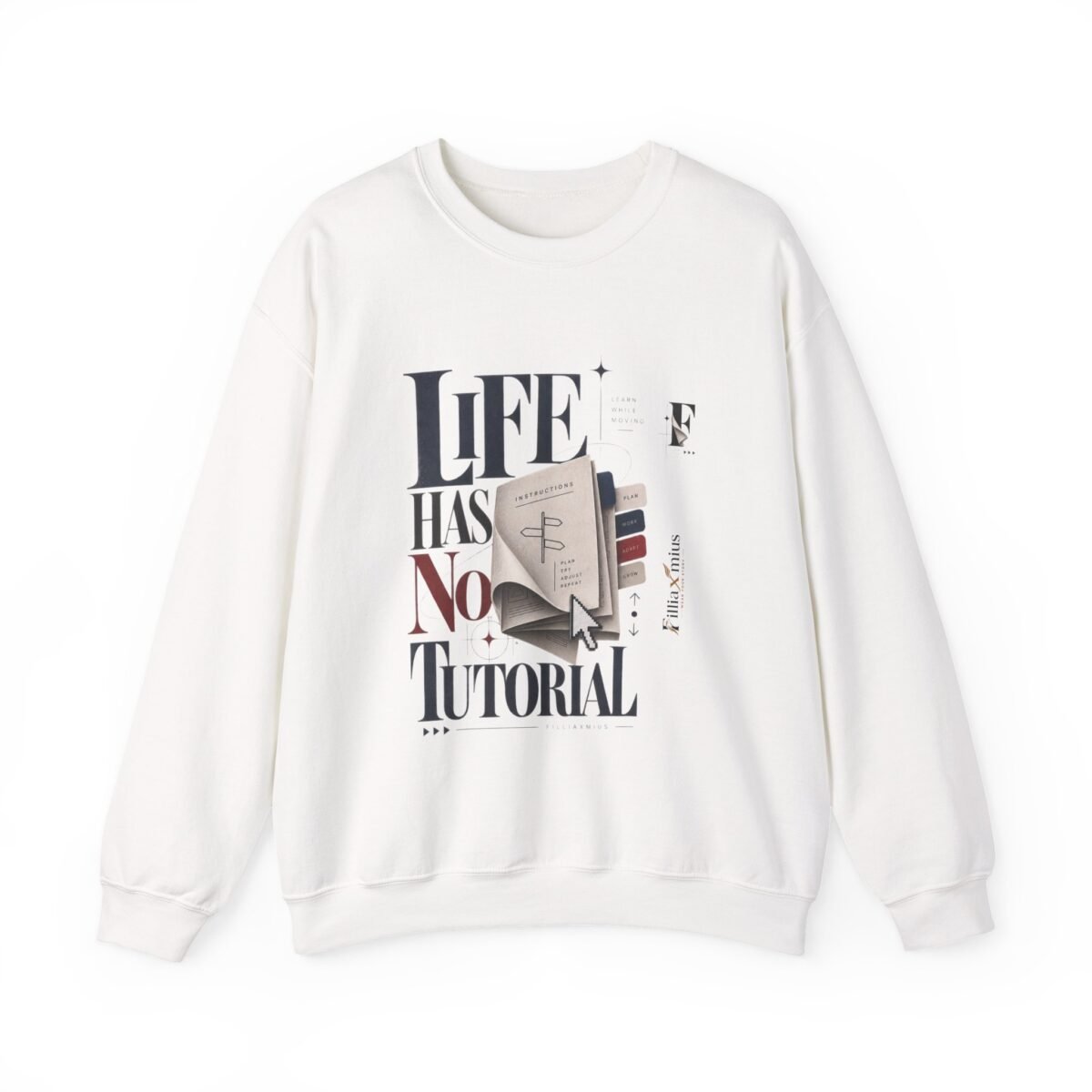 Life Has No Tutorial Editorial Collage | Men Sweatshirt | Front Main + Emblem