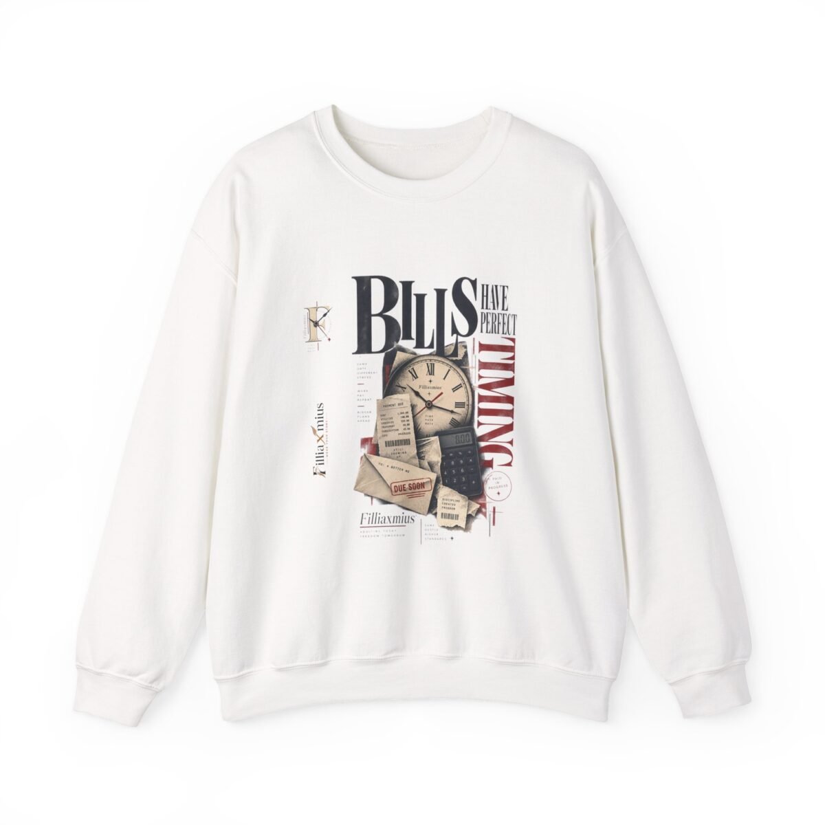 Busy Deadline Vintage Office Collage Artwor | Men Sweatshirt | Front Main + Emblem
