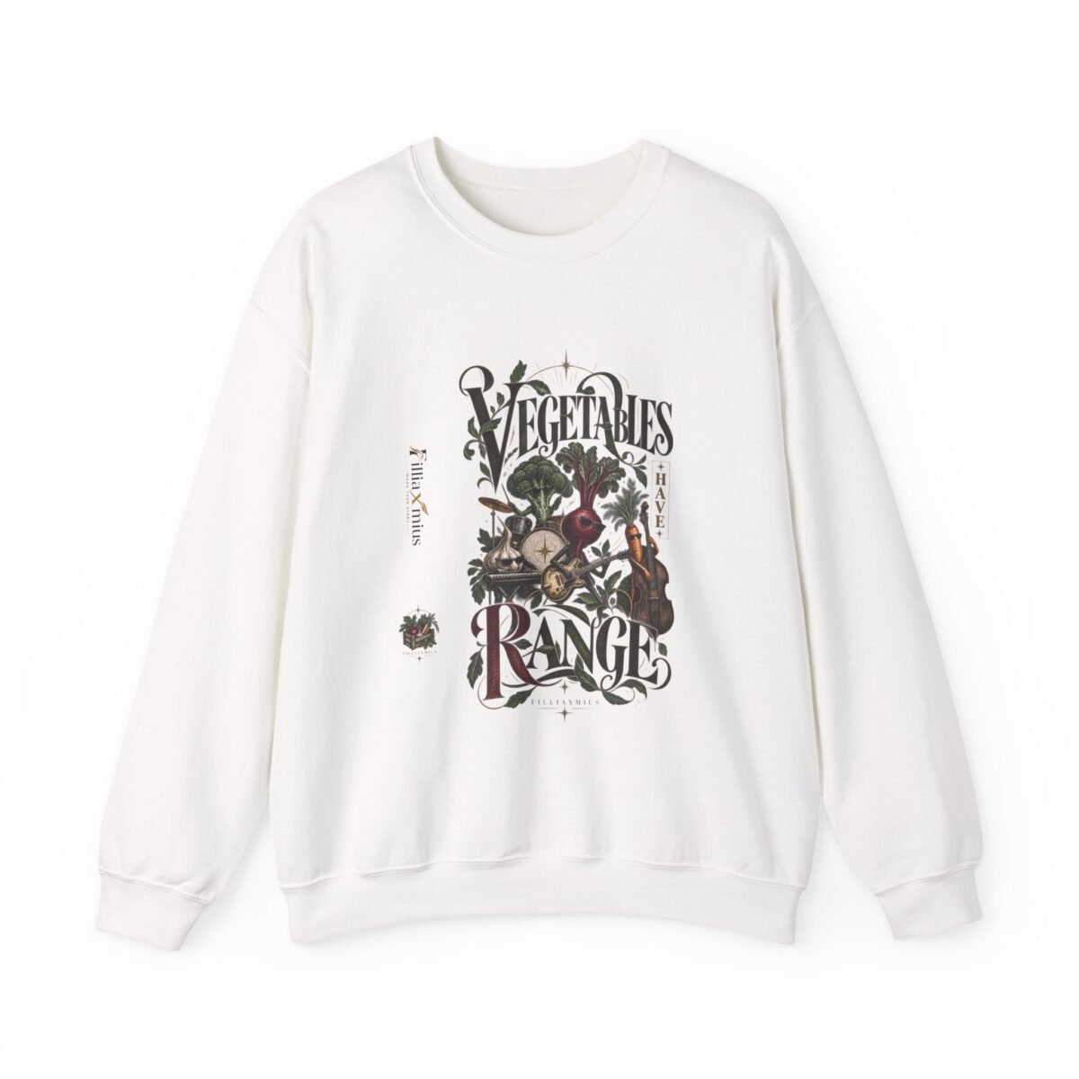 Vintage Vegetables Range Botanical Artwork | Men Sweatshirt | Front Main + Emblem