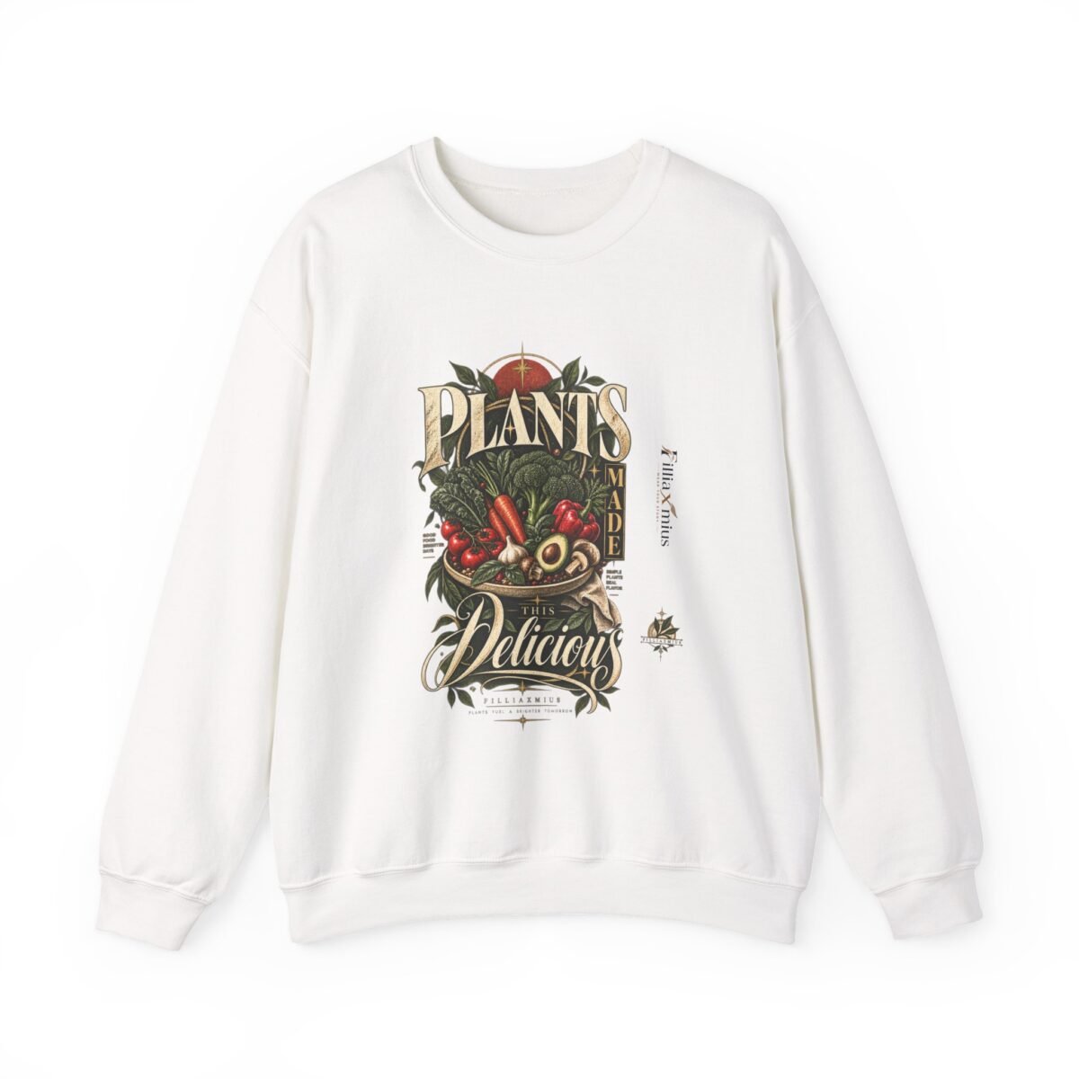 Plants Made This Delicious Botanical Design | Men Sweatshirt | Front Main + Emblem