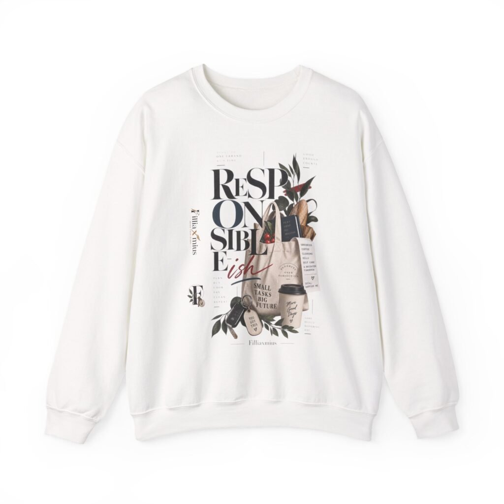 Responsible Living Small Tasks Big Future D | Men Sweatshirt | Front Main + Emblem