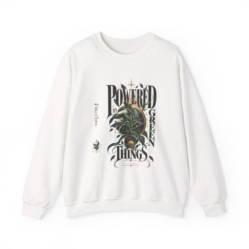 Powered by Green Things Botanical Design | Men Sweatshirt | Front Main + Emblem