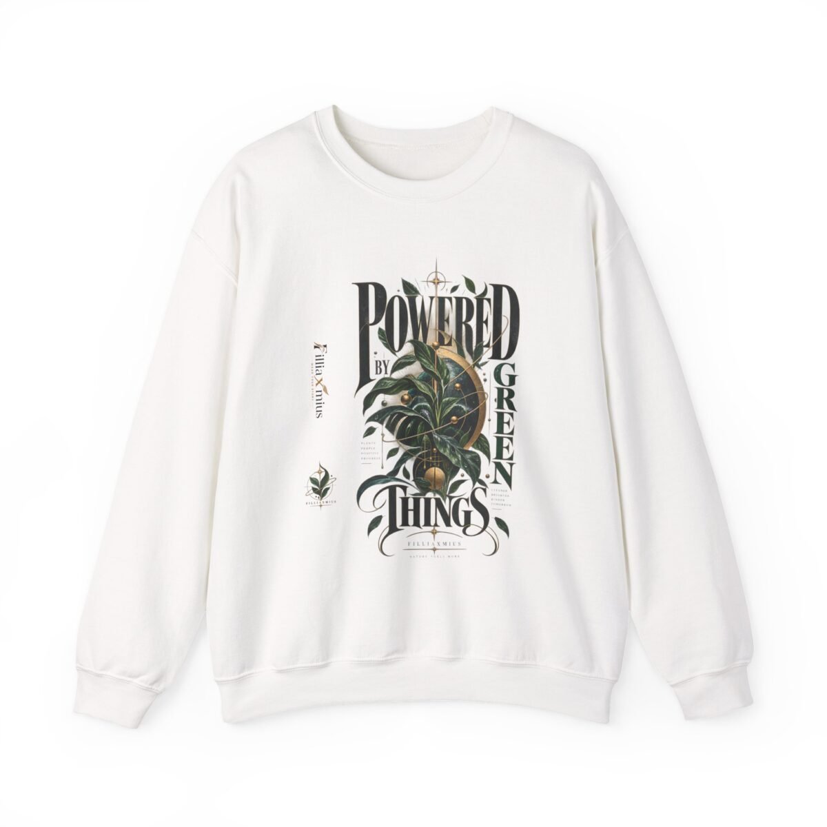 Powered by Green Things Botanical Design | Men Sweatshirt | Front Main + Emblem