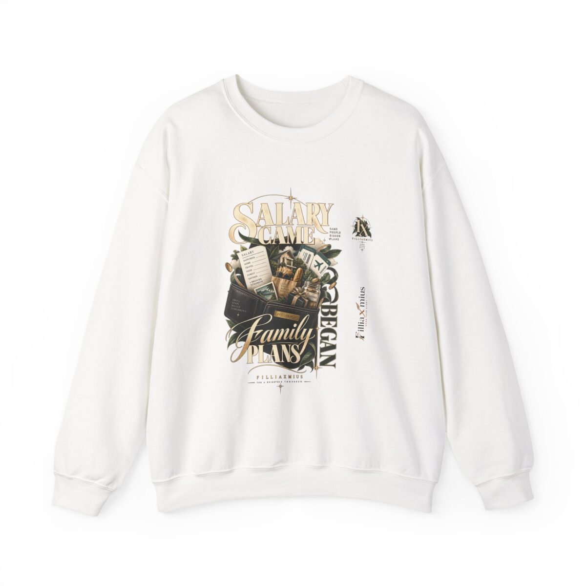 Salary Game Family Plans Finance Collage | Men Sweatshirt | Front Main + Emblem