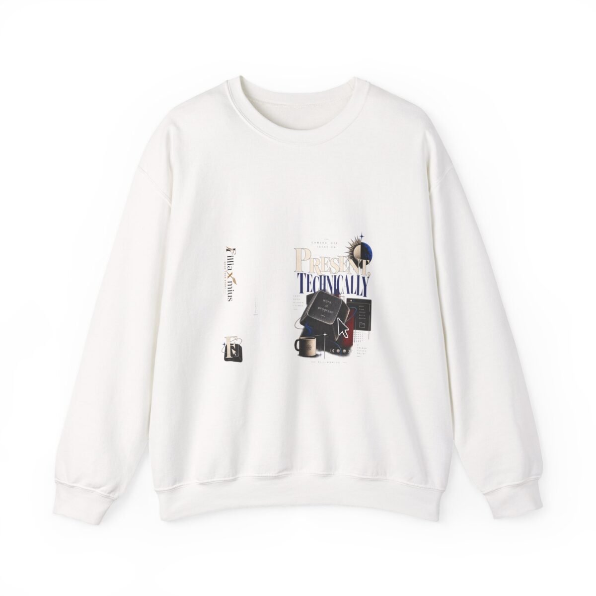 Present Intentionally Creative Productivity | Men Sweatshirt | Front Main + Emblem