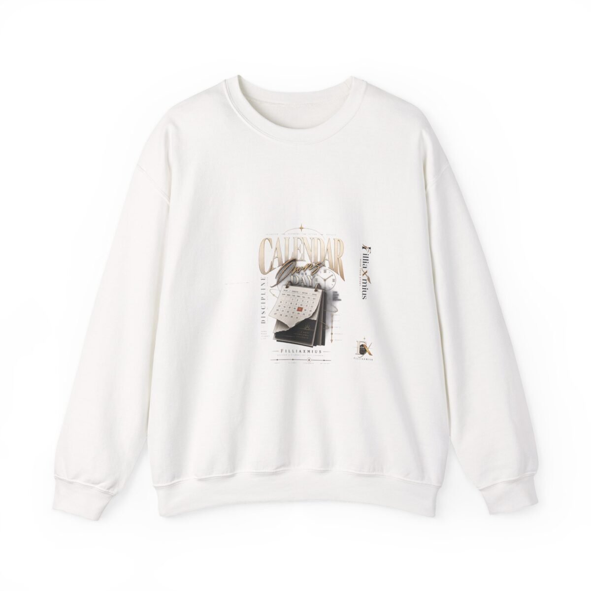 Organise the Day Calendar Artwork | Filliax | Men Sweatshirt | Front Main + Emblem