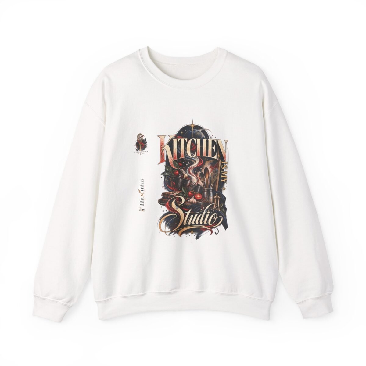 Kitchen Studio Celestial Culinary Artwork | Men Sweatshirt | Front Main + Emblem