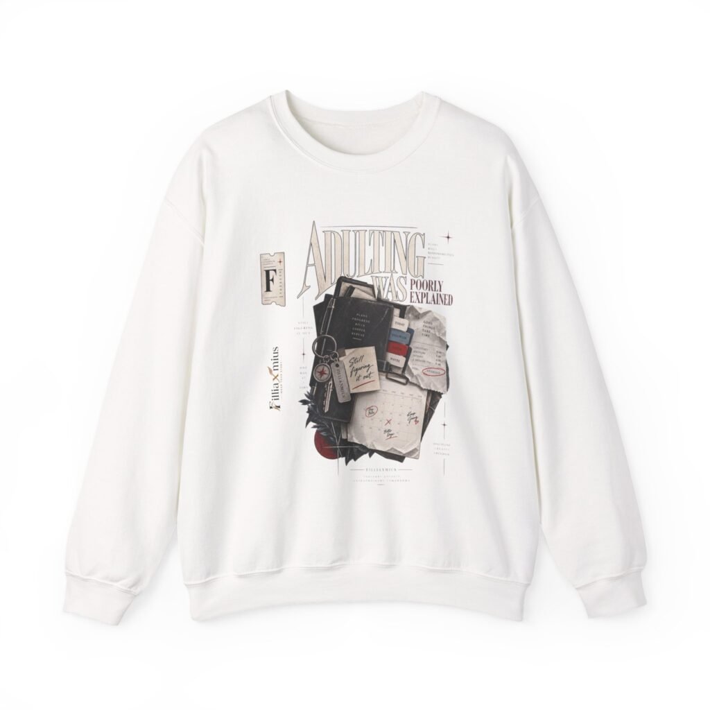 Vintage Mystery Dossier Collage Design | Men Sweatshirt | Front Main + Emblem