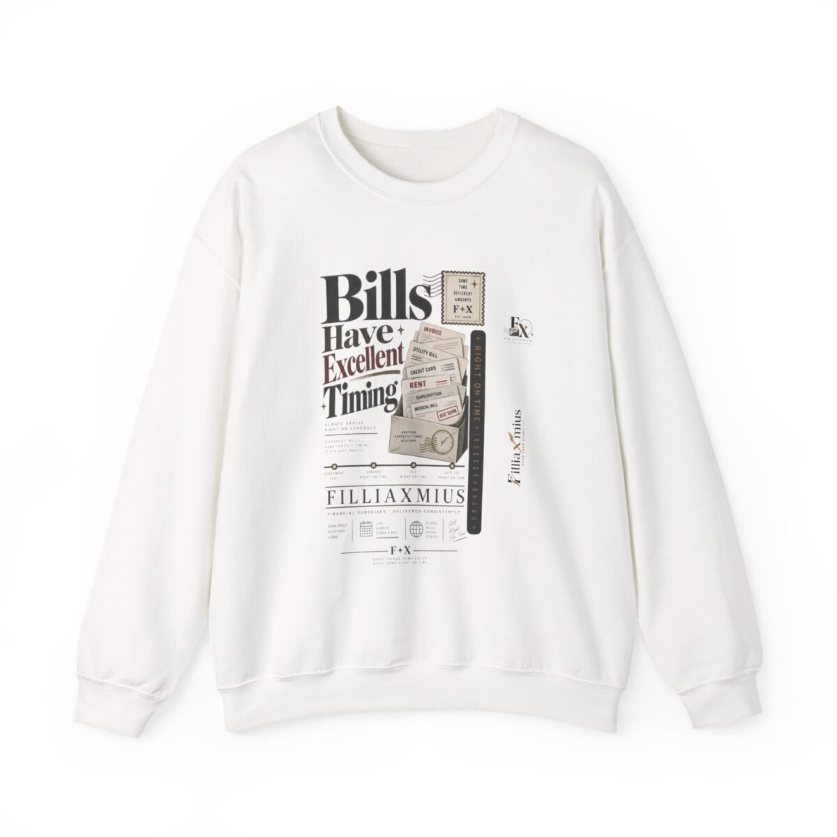 Bill's Have Excellent Timing Vintage Financ | Men Sweatshirt | Front Main + Emblem