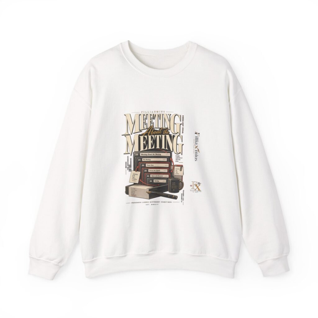 Meeting About the Meeting Office Humour Des | Men Sweatshirt | Front Main + Emblem